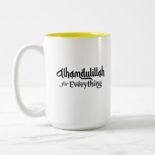 Tasse 2 Couleurs Alhamdulillah pour tout Cadeau islamique minimal