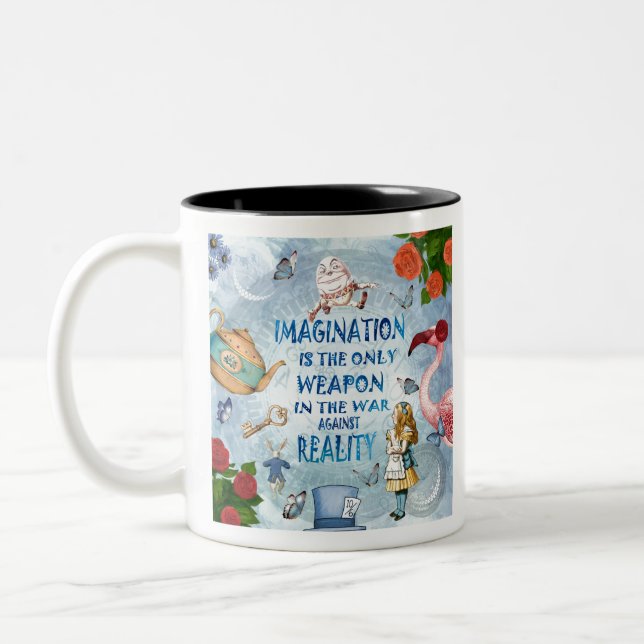 Tasse 2 Couleurs Alice In Wonderland Citation - Imagination (Gauche)