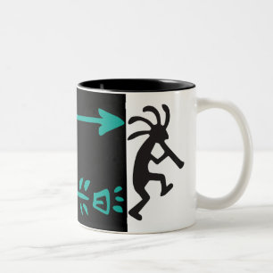 Tasse 2 Couleurs Alien ou forme de vie Desert Kokopelli Café à deux
