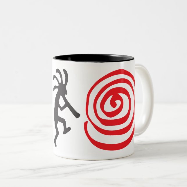 Tasse 2 Couleurs Alien ou humain Kokopelli  (Devant droit)