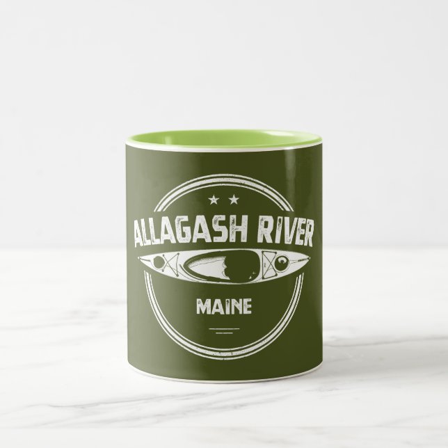 Tasse 2 Couleurs Allagash River Maine Kayak (Centre)