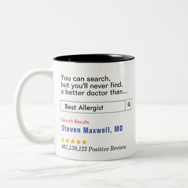 Tasse 2 Couleurs Allergist personnalisé cadeau (Gauche)