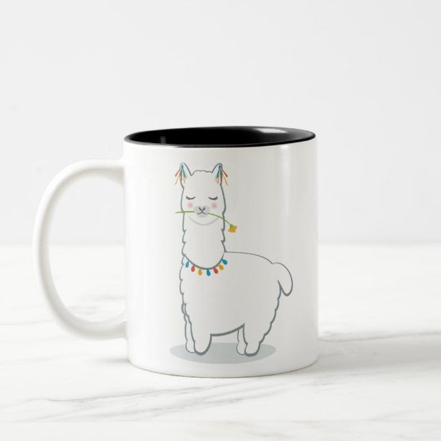Tasse 2 Couleurs Alpaga mignon de lama (Gauche)