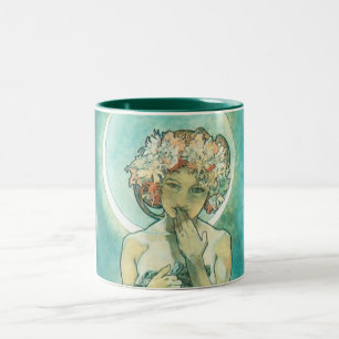 Tasse 2 Couleurs Alphonse Mucha Lune Clair De Lune Art Nouveau
