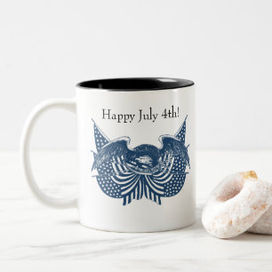 Tasse 2 Couleurs American Eagle Guarding USA Patriotic Flag Banner