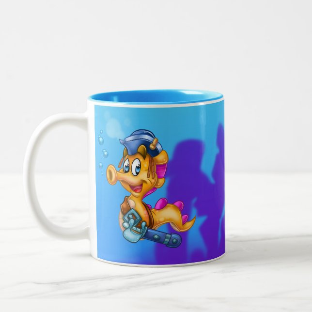 Tasse 2 Couleurs AmiPoisson mignon boug de dessin animé (Gauche)