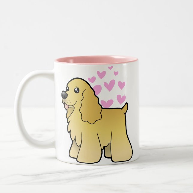 Tasse 2 Couleurs Amour américain de cocker (Gauche)