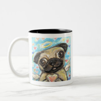 Tasse 2 Couleurs Amour d'ange Pug