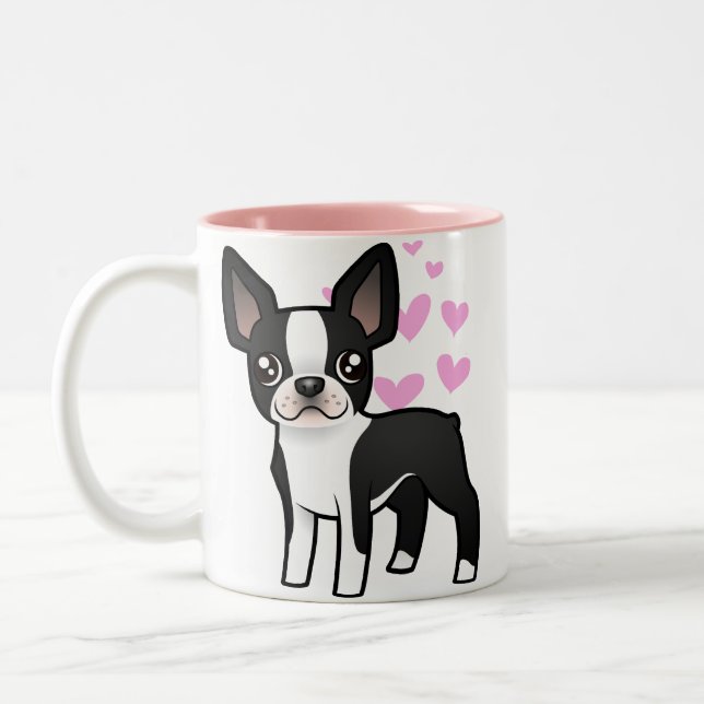 Tasse 2 Couleurs Amour de Boston Terrier (Gauche)