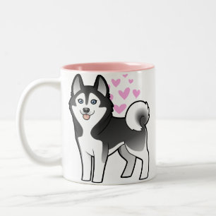Tasse 2 Couleurs Amour de chien de traîneau sibérien/Malamute