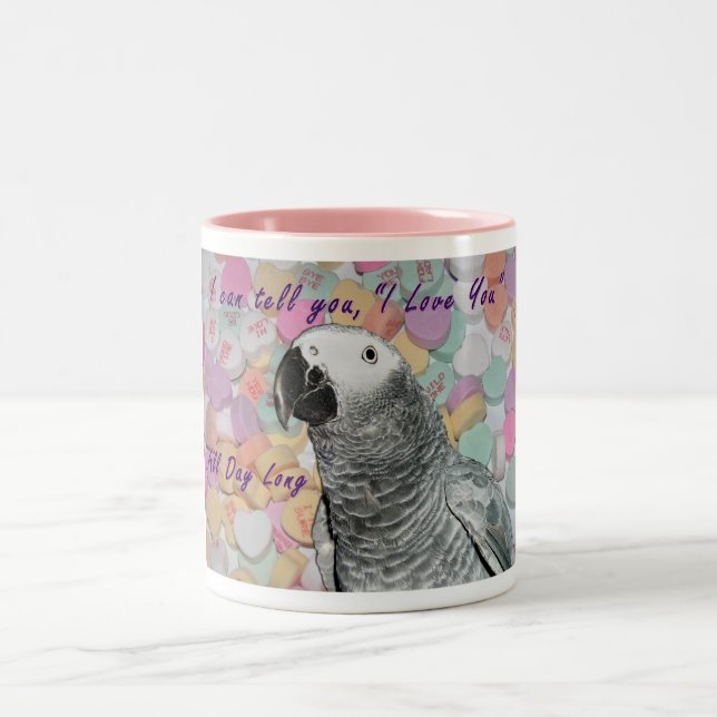 Tasse 2 Couleurs Amour de gris africain que vous attaquez (Centre)