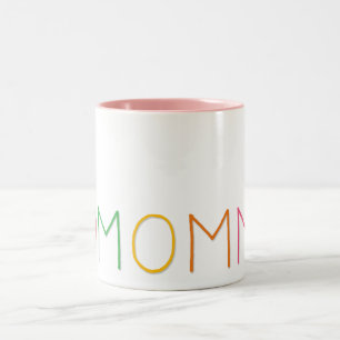 Tasse 2 Couleurs Amour de jour de mères vous texte coloré de coeur