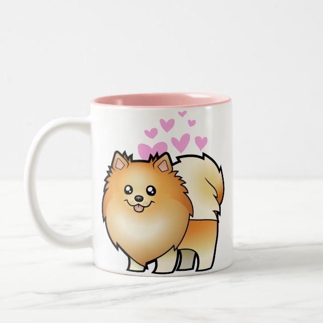 Tasse 2 Couleurs Amour de Pomeranian (Gauche)