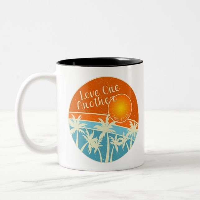 Tasse 2 Couleurs Amour Un Autre Design Chrétien (Gauche)