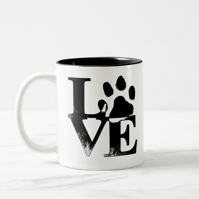 Tasse 2 Couleurs amoureux de les chiens d'amour chiot (Gauche)