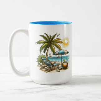 Tasse 2 Couleurs Amoureux de plage Grand