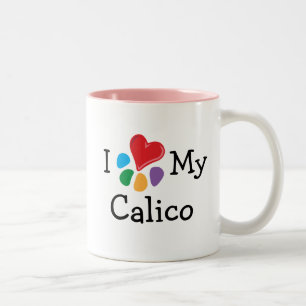 Tasse 2 Couleurs Amoureux des animaux_I Coeur Mon Calico