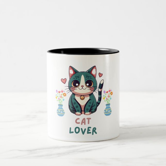 Tasse 2 Couleurs Amoureux des chats (Centre)