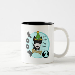 Tasse 2 Couleurs Amoureux des chiens 2e anniversaire Tshirts et cad