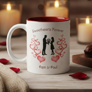 Tasse 2 Couleurs Amoureux Romantiques Pour Toujours Saint-Valentin