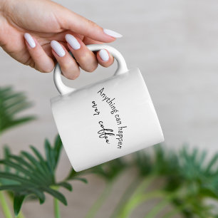 Tasse 2 Couleurs Amusant Citation Coffee Lover Minimaliste