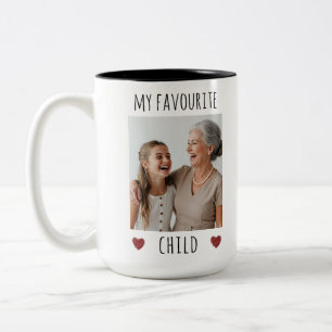 Tasse 2 Couleurs Amusant Mon Enfant Préféré 2 Photo Personnalisée