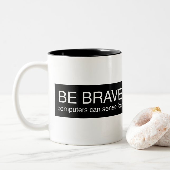 Tasse 2 Couleurs Amusant Musique d'ordinateur (Avec donut)