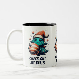 Tasse 2 Couleurs Amusant Regardez mes boules Arbre