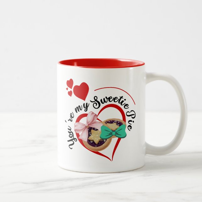 Tasse 2 Couleurs Amusant, tu es ma tarte (mince) (Droit)