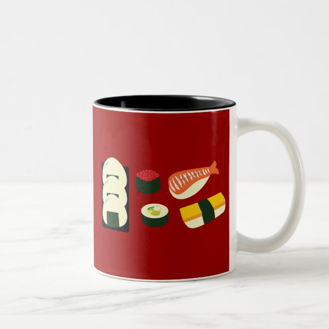 Tasse 2 Couleurs Amusement de sushi (Droit)