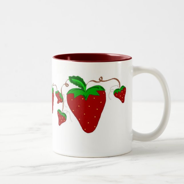 Tasse 2 Couleurs Amusement Fraise (Droit)
