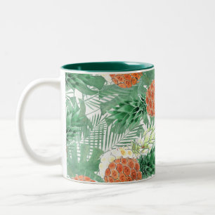 Tasse 2 Couleurs Ananas, couple sucré, fruits