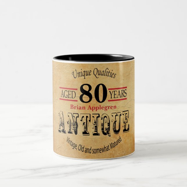 Tasse 2 Couleurs Ancien temps 80e anniversaire (Centre)