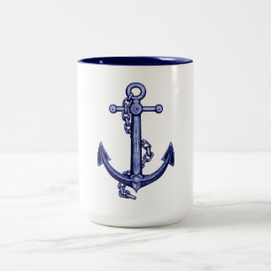 Tasse 2 Couleurs Ancrage bleu et blanc