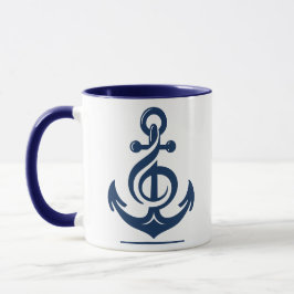 Tasse 2 Couleurs Ancre mélodie nautique