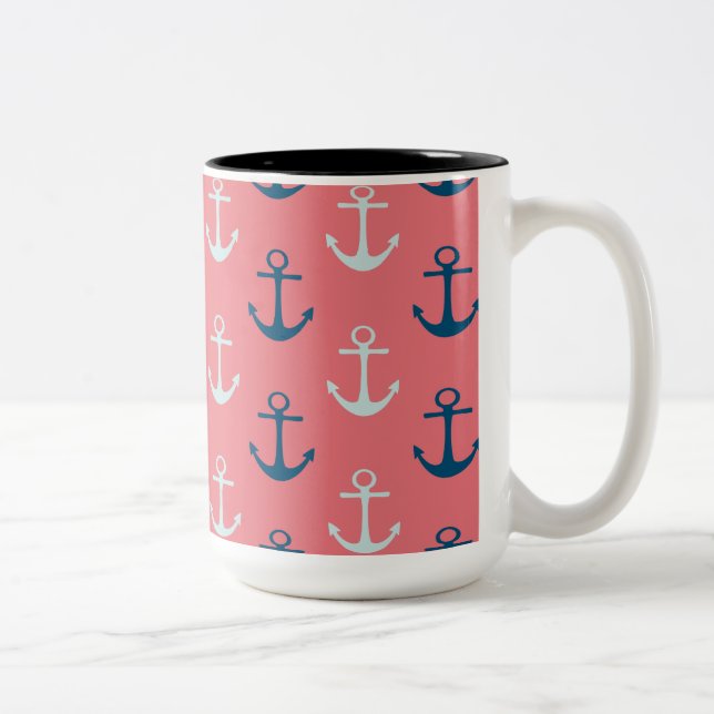 Tasse 2 Couleurs Ancres de livraison sur Rose (Droit)