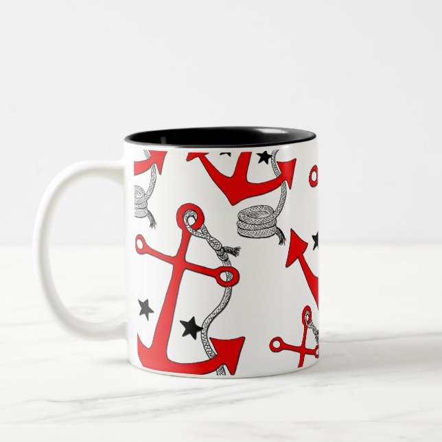 Tasse 2 Couleurs Ancres rouges (pour) (Gauche)
