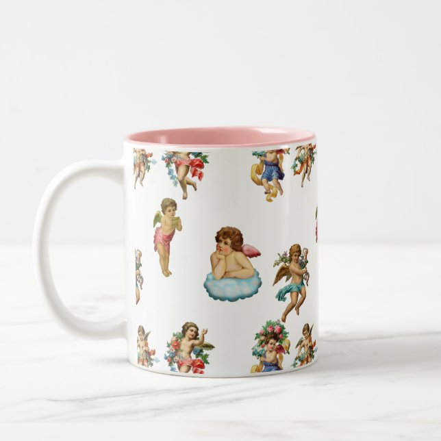 Tasse 2 Couleurs ange cherub antique (Gauche)
