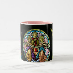 Tasse 2 Couleurs Anges en verre souillé--Tasse