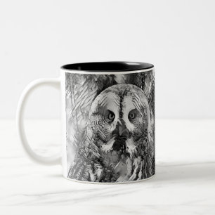 Tasse 2 Couleurs AnimalArtBW_Owl_001