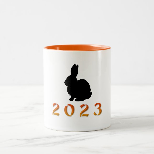Tasse 2 Couleurs Année chinoise du lapin 2023 (Centre)