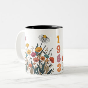 Tasse 2 Couleurs Année de naissance Fleur sauvage des femmes Ed. Nu