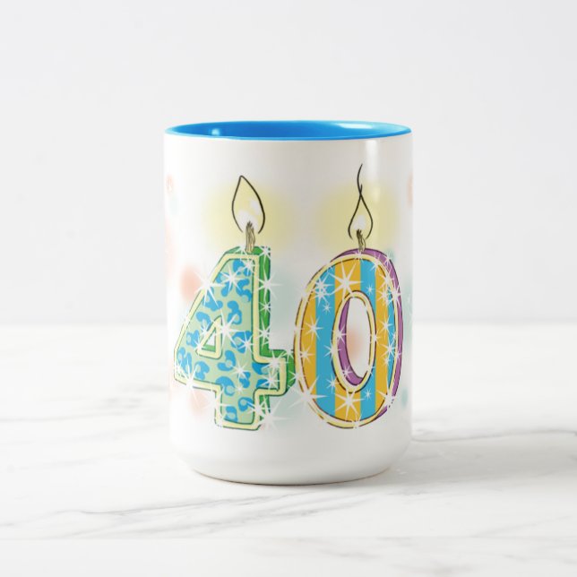 Tasse 2 Couleurs Anniversaire 40 ans (Centre)