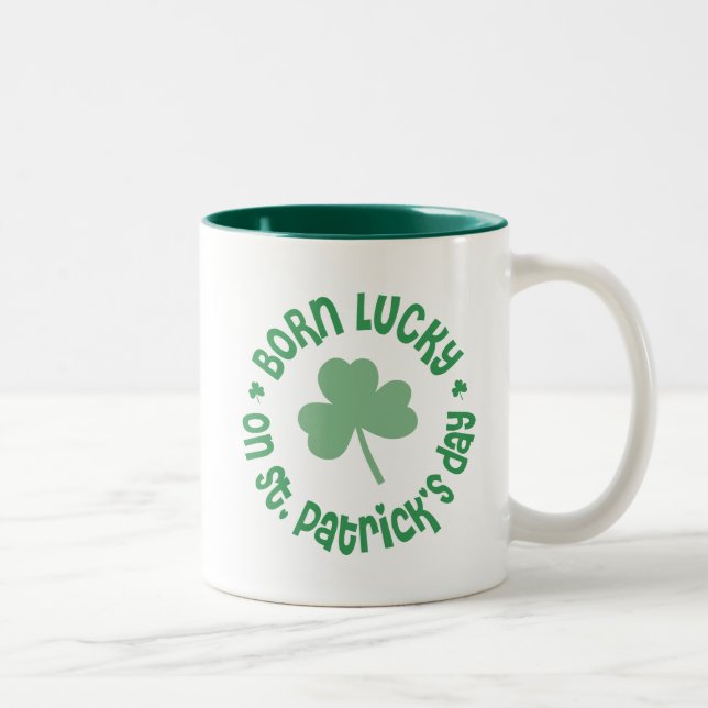 Tasse 2 Couleurs Anniversaire de Jour de la Saint Patrick (Droit)