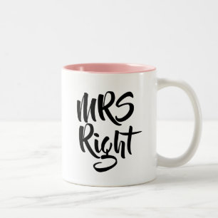 Tasse 2 Couleurs Anniversaire de mariage de Mme Right pour la Saint