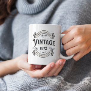Tasse 2 Couleurs Anniversaire de naissance vintage année au choix