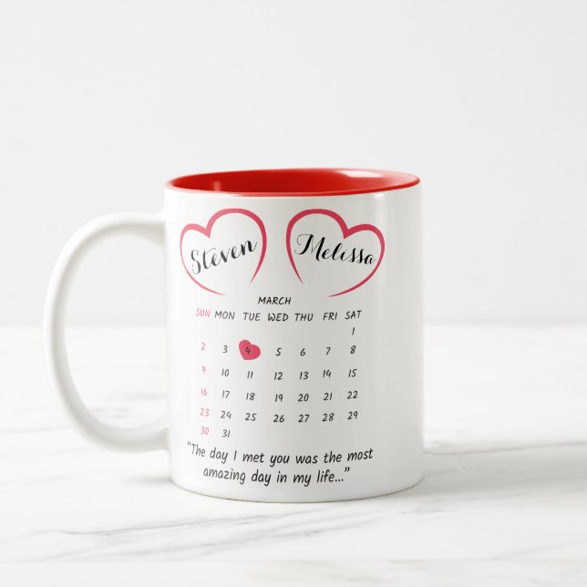 Tasse 2 Couleurs Anniversaire personnalisé (Gauche)