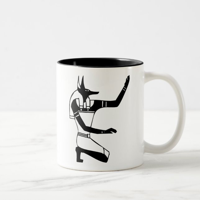 Tasse 2 Couleurs Anubis, hiéroglyphe égyptien (Droit)