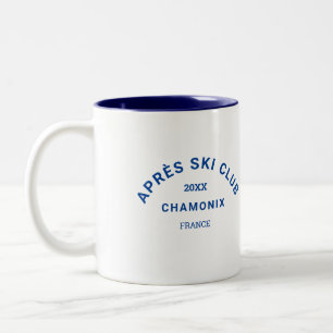 Tasse 2 Couleurs Après Ski Club Royal Blue Winter Ski Resort Crest