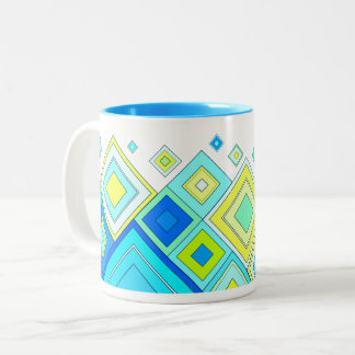 Tasse 2 Couleurs Aqua Diamants ModerneRétro